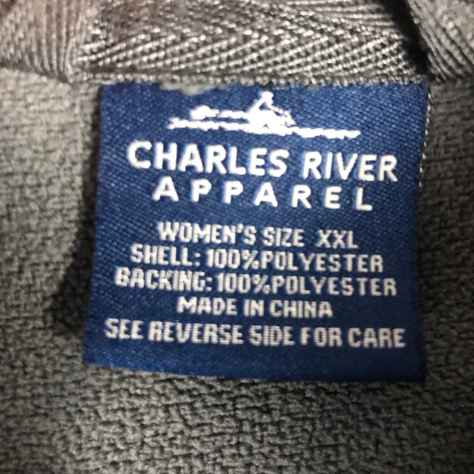 Pullover Charles River Apparel para mujer talla XXL gris polar difuso 1/4 cremallera Foto 3 de 4