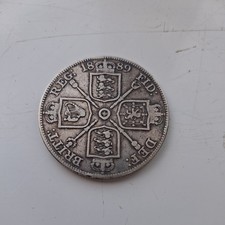 1889 Victoria Sterling .925 Silver Double Florin