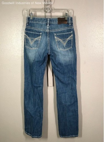 Rock & Roll Boys Blue Denim BB Gun 5 Pockets Mid Wash Bootcut Jeans Size 18R - Picture 2 of 4