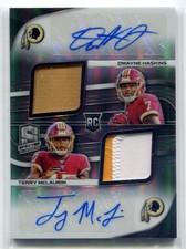 TERRY MCLAURIN/DWAYNE HASKINS 2019 PANINI SPECTRA DUAL PATCH AUT0 RC /15 RDPA-13