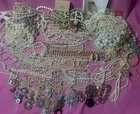 Quick Costume Jewelry Lot Roman Rhinestone Pearl Necklace Brooches Goldtone 7lbs