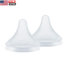 NUK Perfect Match Fast Flow Soft Silicone Nipple with Anti-Colic Vent, 2 Pack, B