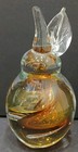 Vintage Polish Art Glass PEAR Paperweight w/ Amber Swirl Signed MP Marian Pyrcak — photo 1