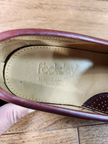 Vintage Footjoy Burgundy Leather Classic Handsewn Penny Loafers Size 9.5 D USA - Picture 20 of 21