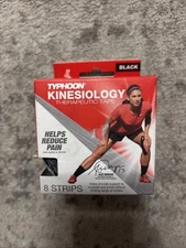 Mueller Typhoon Kinesiology Therapeutic Tape, 2" x 6.5', 8 Total Strips, BLACK