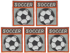 Lot 5 Soccer Ball Iron On Patches Embroidered Sew On Applique 2" Sports Badge
