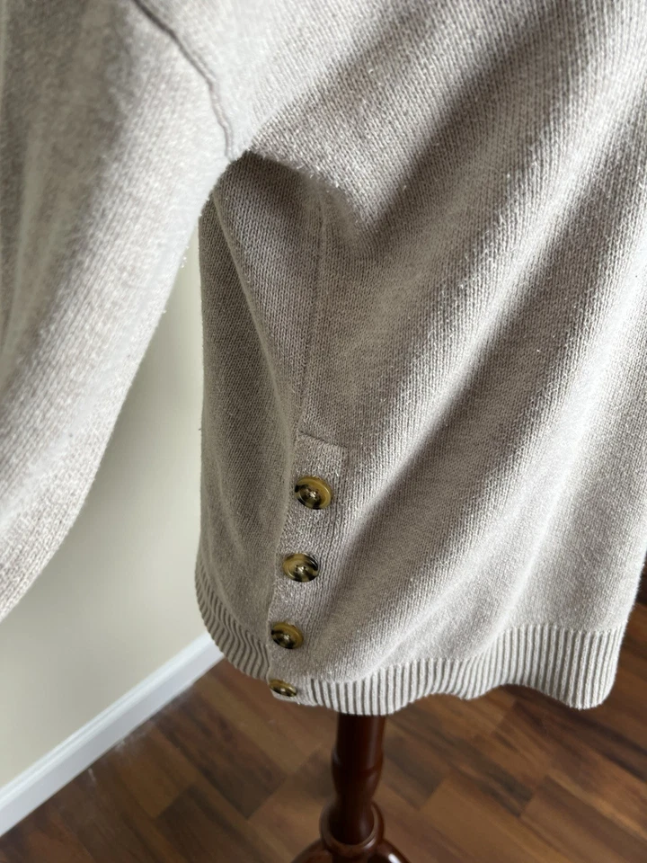 Tahari Women's V-Neck Sweater with Side Buttons - Image 3 of 4