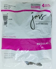 NIP Just My Size JMS Regular Reinforced Toe Pantyhose 4 Pack Taupe Size 2X 81208