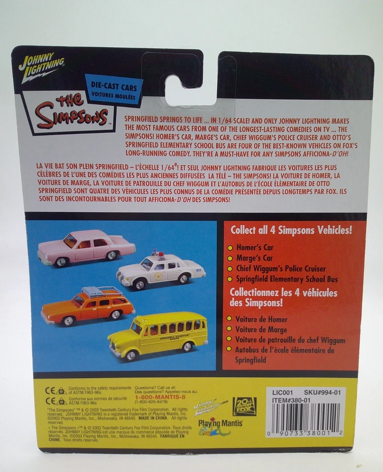 Johnny Lightning "THE SIMPSONS" HOMER'S CAR -1973 PLYMOUTH VALIANT - PINK - Image 3 of 3