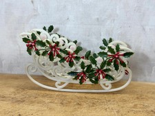 Vintage Celluloid Santa Mistletoe Sleigh 1724