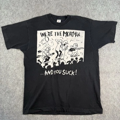 The Meatmen Punk Rock Tour Shirt XL Black Single Stitch 1990s vintage concert t-shirt, vintage, size XL, single stitch, B+ condition