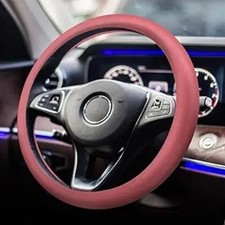 Anti-Slip Silicone Steering Wheel Cover, Universal 12.6-15.7 Inch Color: Pink