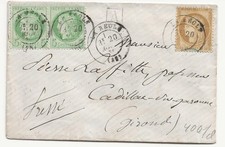 France, Cover with No 48 + No 51 from 1876 to Switzerland