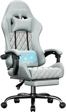 Gaming Chair with Footrest & Lumbar Massager, Computer Recliner Chairs, BLue
