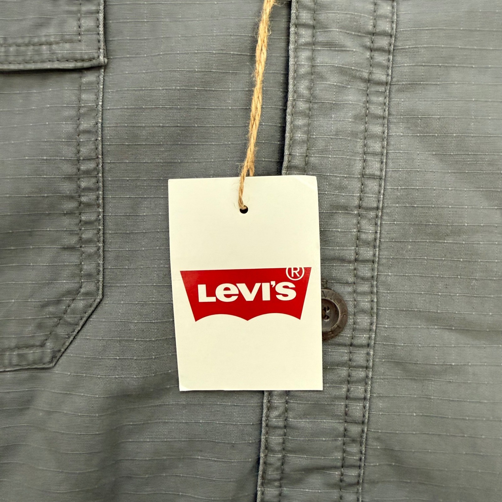 NWT Levi's Shirt Jacket Mens 3XL Grey Sherpa Lined Ripstop Shacket Trucker image 5