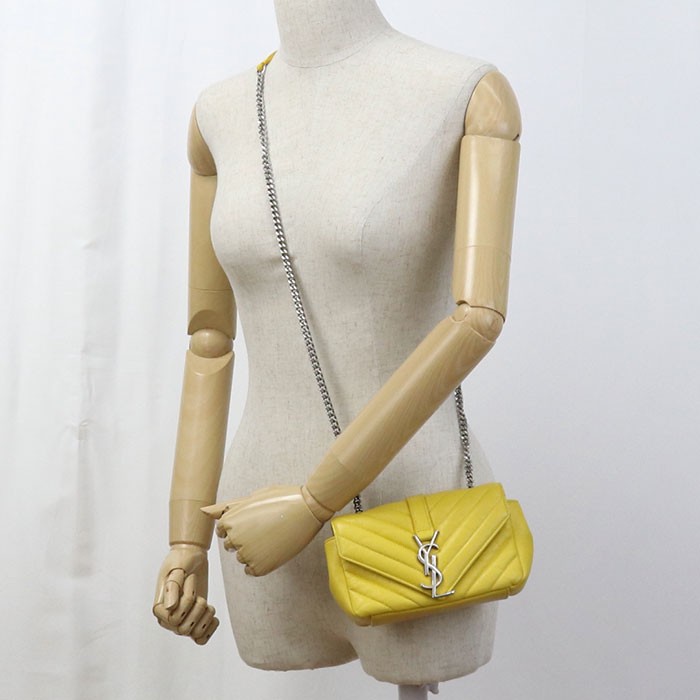 Borsa a tracolla SAINT LAURENT 399289 logo YSL catena tracolla pelle donna