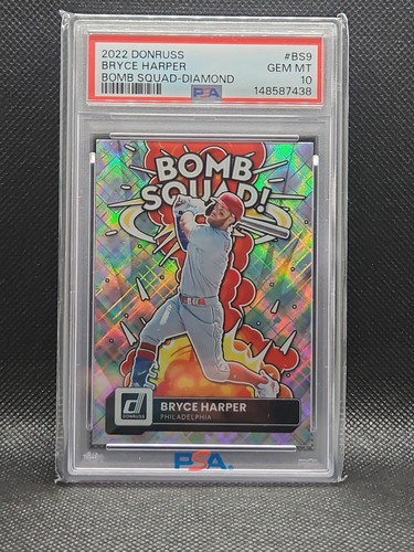 Panini Donruss 2022 Bomb Squad-Diamond Bryce Harper #BS9 PSA 10 Phillies