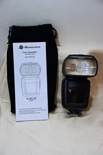 Powerextra Flash Speedlite w/Box, Pouch, Instructions for Mirrorless, DSLR, SLR