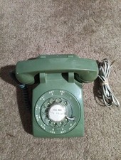 Stromberg Carlson Desk Telephone ITT Green Avacado Rotary Phone WORKS