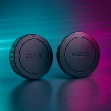 Rear Body & Lens Caps For Canon EOS M EF-M EOS-M Logo Replacement Set Mirrorless