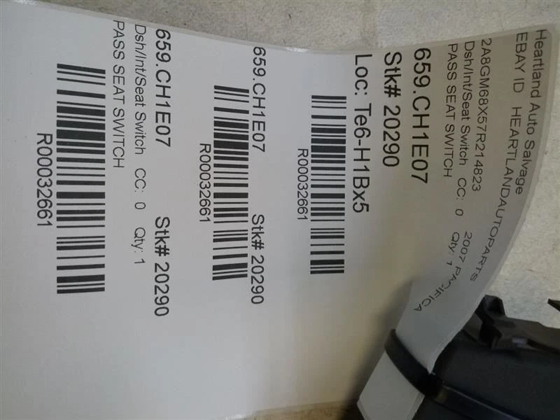 2007 CHRYSLER PACIFICA ПАССАЖИРСКОЕ ПРАВОЕ СИДЕНЬЕ ПЕРЕКЛЮЧАТЕЛЬ OEM Б/У ПРОВЕРЕНО  - Изображение 4 из 4