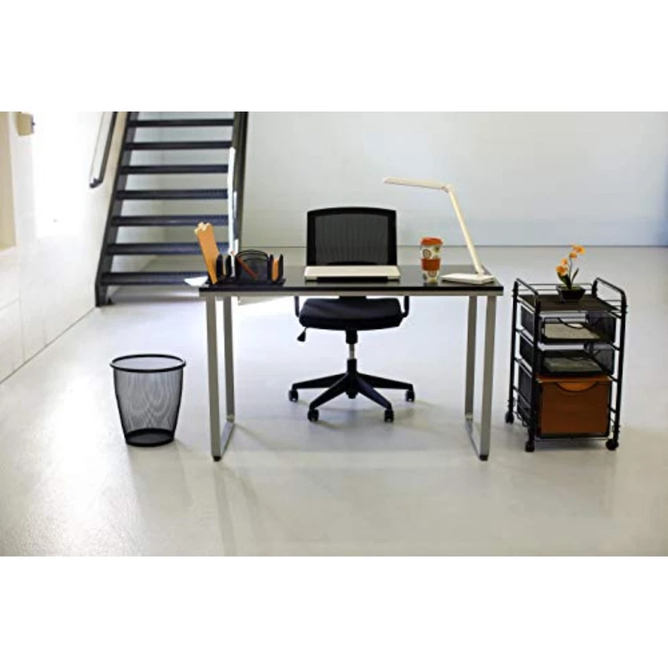 Carrinho de arquivo rolante ônix com gaveta de arquivo grande e 2 gavetas de suprimentos, serve para Lett... - Imagem 2 de 4