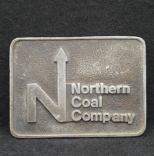 WC13155 COOL VINTAGE 1970s ***NORTHERN COAL COMPANY*** ADVERTISEMENT BELT BUCKLE
