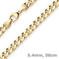 5,4Mm Panzerkette Goldkette Collier Halskette Aus 585 Gold Gelbgold 50Cm