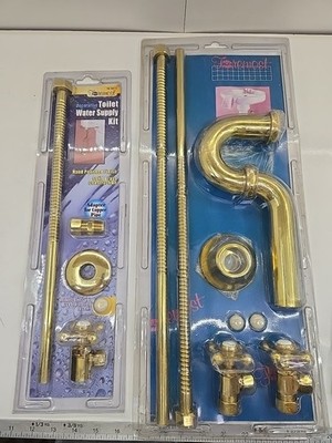 Foremost Solid Brass Pedestal Sink & Toilet Supply Kits NIB NOS TK101C, PK101C