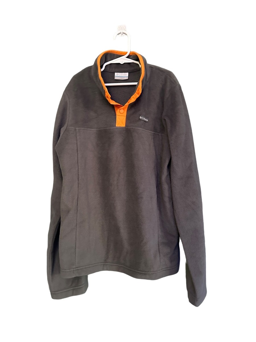 Columbia Boys Gray and Orange Fleece Pullover Size Large 14/16