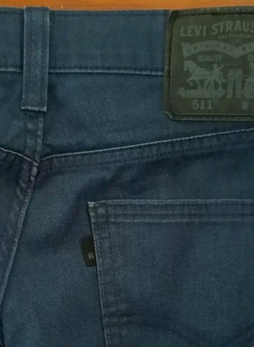 Jeans Levi's 511 Azul Calce Ajustado W30 L30 Pestaña Negra - Excelente Estado - Imagen 7 de 14