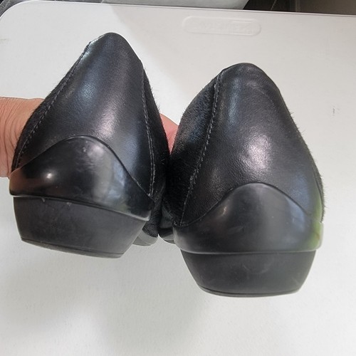 Dansko Loafers Shoes Womens 7.5 Olivia Black Calf Hair Leather Slip On Business - Picture 7 of 12