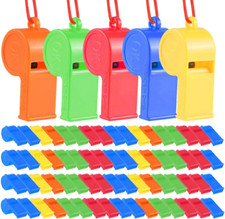 Silbatos Pitos Para Fiesta Multicolor De Plastico Juegos Piñatas 72 Piezas