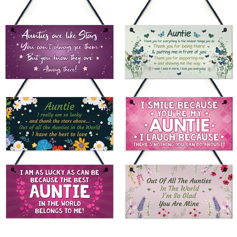 Novelty Gift Signs For Auntie Christmas Auntie Gifts From Niece Nephew Keepsake