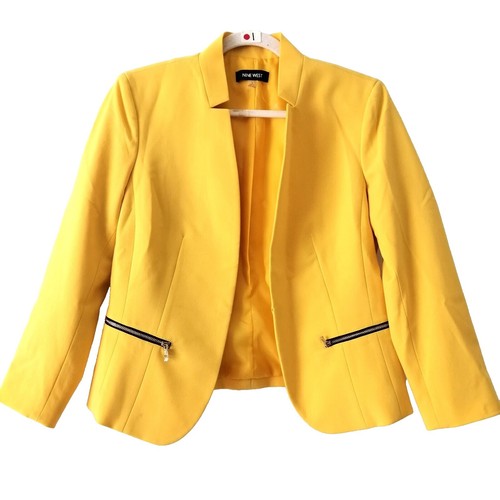 NINE WEST Chaqueta De Crepé Con Cuello De Muesca Para Mujer, Negro
