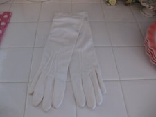 Beautiful Vintage Pair Of White Nylon Gauntlet Long Gloves
