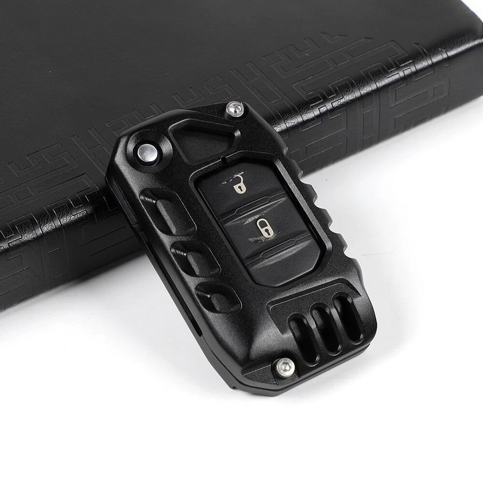 Aluminum Remote Key Fob Cover Case Protector Shell For Jeep Wrangler JL 2018+ JT Foto 2 de 4