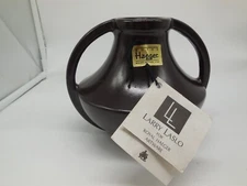 RARE VINTAGE NEW - HAEGER LARRY LASLO - ART DECO STONEWARE BROWN POTTERY VASE