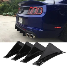 Glossy Rear Bumper Diffuser Shark Fin Spoiler Lip Splitters For Ford Mustang GT