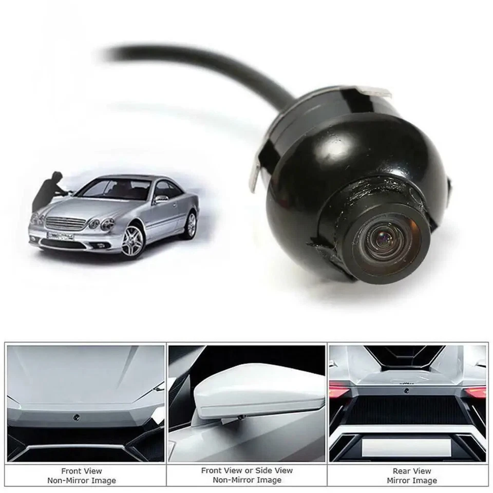 Mini 360 Rotate Front/Rear View Camera Backup Reverse Glass Lens For Car SUB Rv - Image 4 of 4