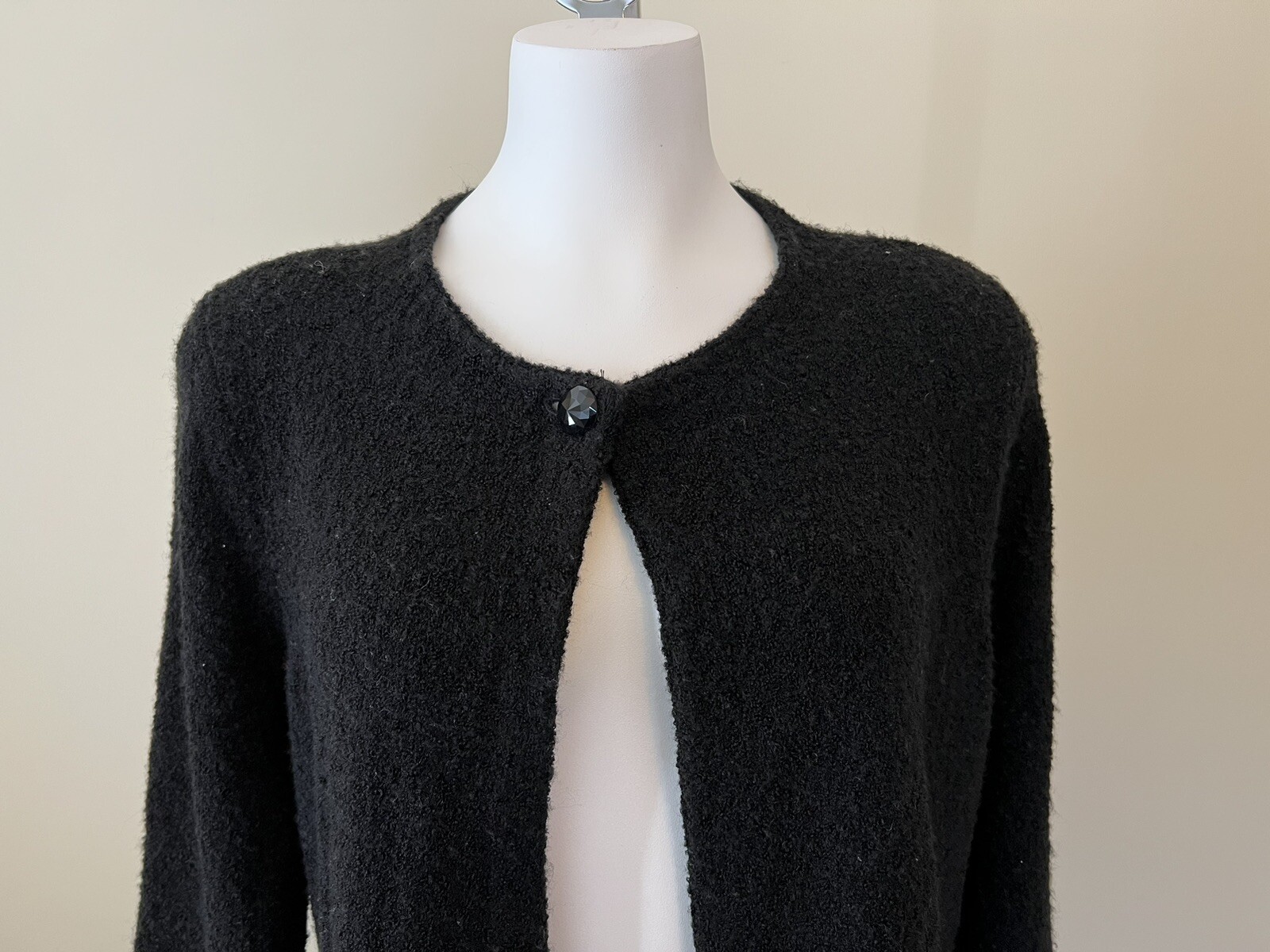 CHICOS Black Wool Blend Single Button Cardigan Se… - image 2