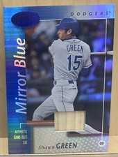 2002 Leaf Certified Materials Shawn Green Mirror Blue Game Used Bat /75 Dodgers