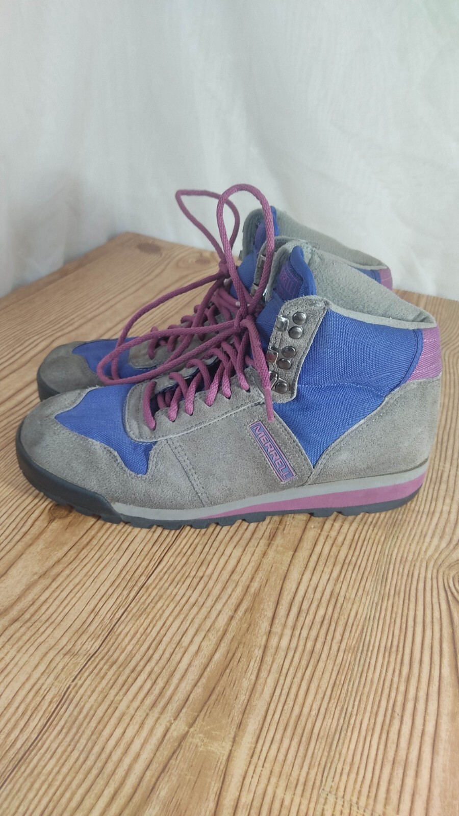Stivali da trekking vintage Merrell Sierra da donna taglia 10 in pelle ammortizzata ad aria