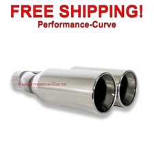 Stainless Steel Exhaust Tip Double Wall Pencil Rolled Edge - 3 In Dual 5 Out Stainless Steel Exhaust Tip Double Wall Pencil Rolled Edge - 3 In Dual 5 Out