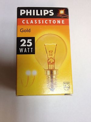 PHILIPS Glühlampe Tropfen P45 230V 25W E14  Tropfenlampe GOLD DECO GELÜSTERT