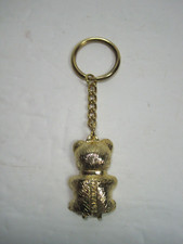Teddy Bear Gold Tone Metal Key Ring Keychain New