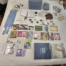 Scrapbook Cardmaking Kit w/ Storage Box Blue Albums 8x8 Creating Keepsakes