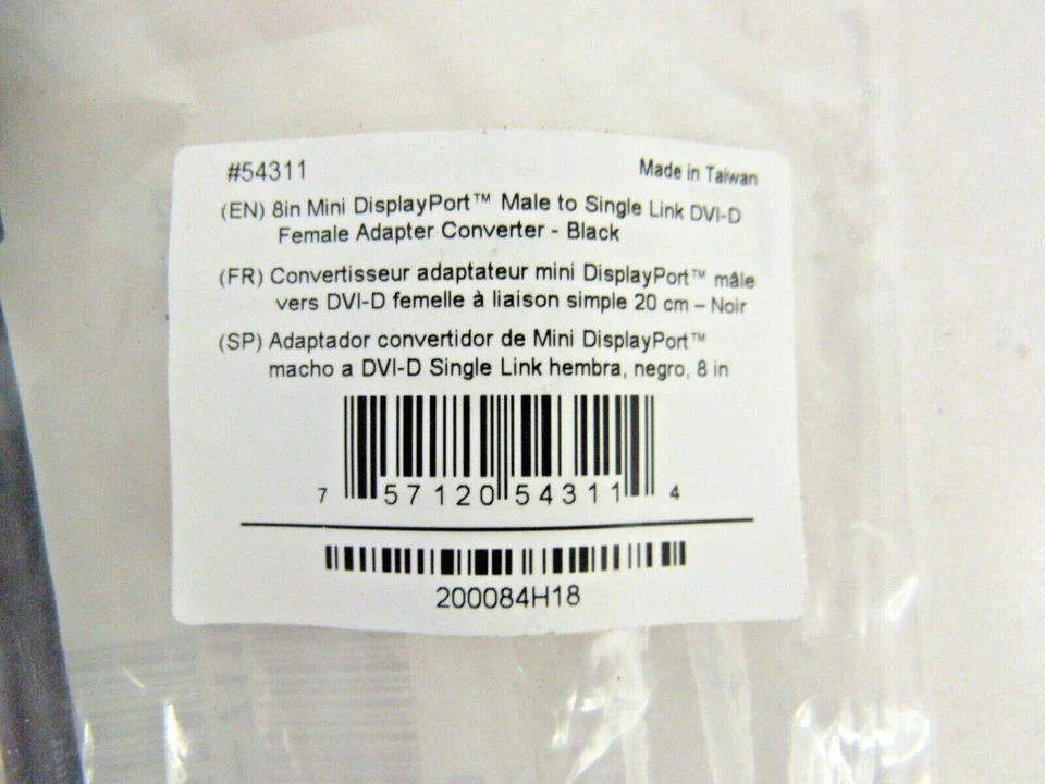 Dell P3C90 C2G 54311 8" Mini DisplayPort to DVI-D Adapter 0P3C90     11-4 - Image 4 of 4