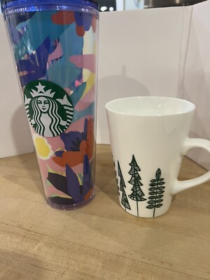 Starbucks Company Summer 2021 Collection Cold Cup with Lid and Straw & A Hot Mug