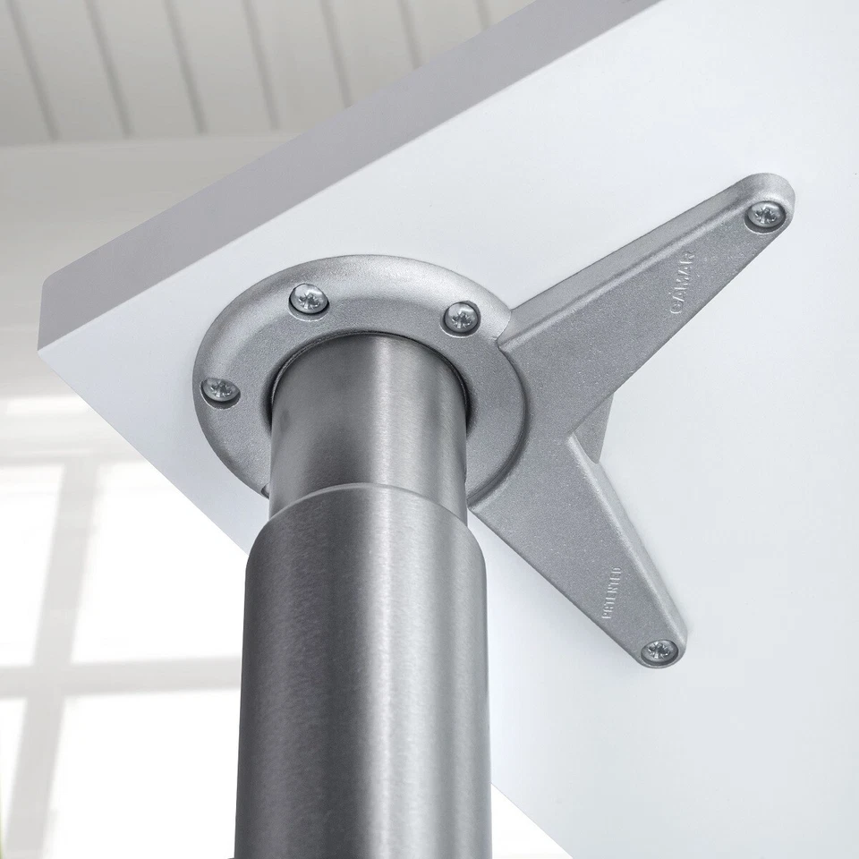 4x Häfele Pies de Mesa Tischbein Pie Altura Regulable 700-880 MM Plata 150 KG - Imagen 3 de 4